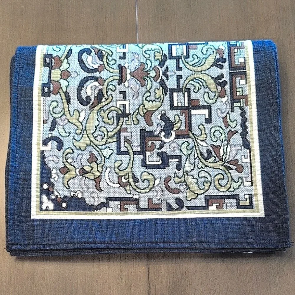 Rennie & Rose Collection Asian Ornament Woven Tapestry Table Runner Made In USA